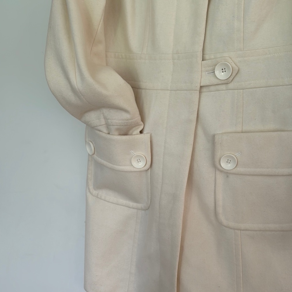 Vintage Reitmans Elegant Cream Women's Wool Blend Coat - Picture 7 of 9